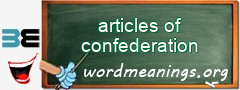 WordMeaning blackboard for articles of confederation